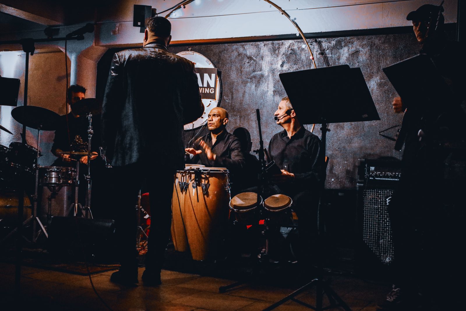 Congas and percussion section at Malmö Brewing House